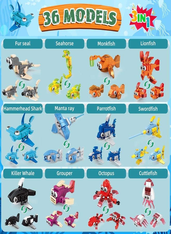 LINAYE 36 Packs Party Favors for Kids - 108 Models Mini Animals Dinosaur Building Blocks Set Toys for Kids Easter Stuffers Fillers Birthday Valentines Day Gifts Classroom Prizes for Boys Girls - Image 3